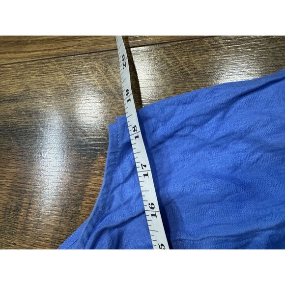 St. Tropez West 100% Linen Dress Blue Sleeveless Women's Sz Small - Picture 5 of 6